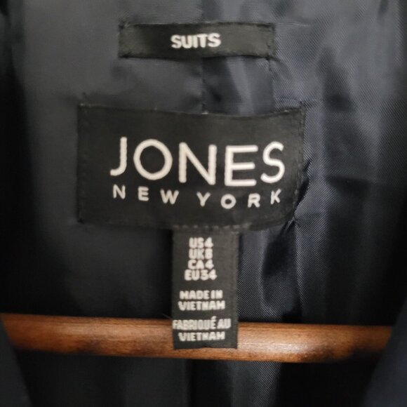 Jones New York Navy Blue Lined Suit Jacket Womens Size 4 Career Professional - Picture 5 of 7